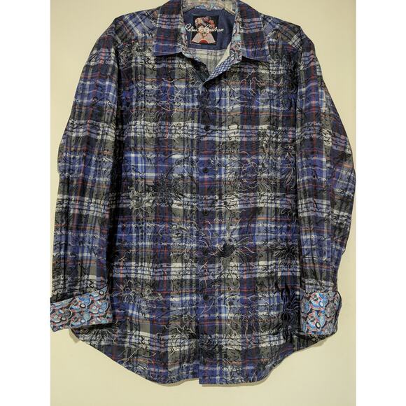 ROBERT GRAHAM 2XXL Plaid Floral Classic Fit Shirt - Picture 1 of 16
